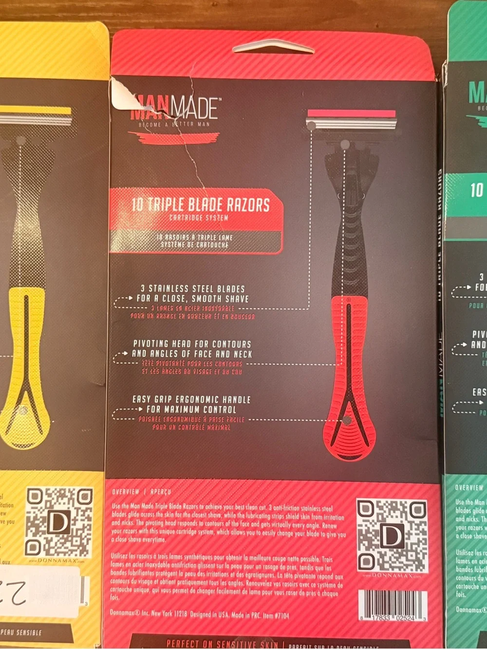 ManMade triple blade razors lot of 3 packs of 10 all new